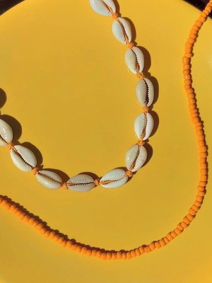 Choker búzios + colar miçangas