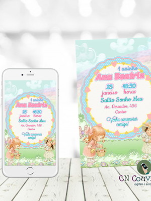 Convite digital bonecas camponesas