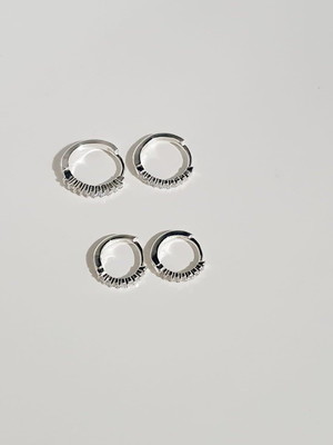 Kit 2 pares brinco argola zirconia 12mm e 15mm