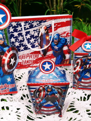 Kit lembrancinhas capitão américa