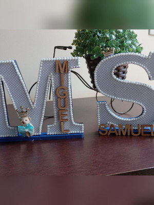 Letra decorada mdf 12cm