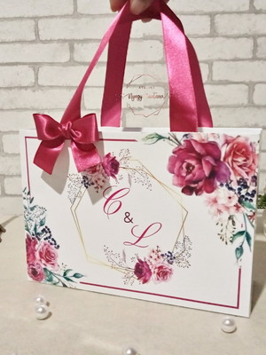 Sacola personalizada para a florista fucsia - casamento