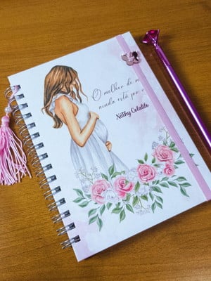 Diário da gestante personalizado planner da gestante capa2