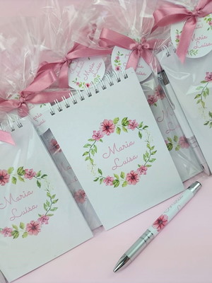 Floral bloco capa dura e caneta