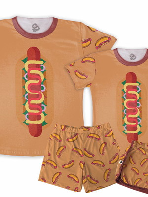 Kit pijamas casal hot dog
