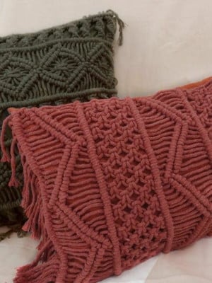 Kit almofadas macramê boho (2 unidades)