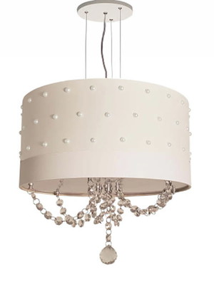 Luminária pendente com pérolas e cristal 50x15 4522