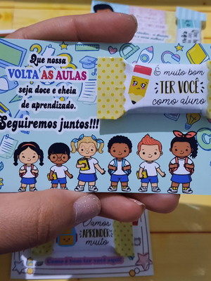 Volta as aulas- cartão com balinha