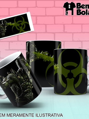 Caneca mortal kombat x reptile símbolo jogo luta personagem