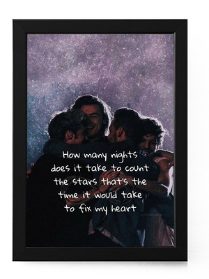 Poster emoldurado a3 one direction boyband pop (45x33cm)