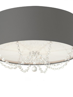 Plafon princesa cúpula em tecido com cristal 40x15 4188