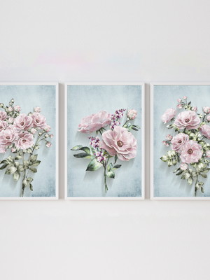 Quadro arranjos de flores rosas