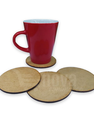 Kit com 10 peças bolacha sousplat mdf cru 15x15cm souplat