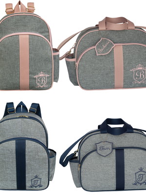 Bolsa maternidade com mochila personalizada chaveiro nome
