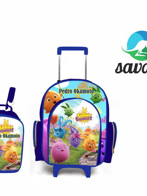 Kit mochila e lancheira personalizado sunny bunnies