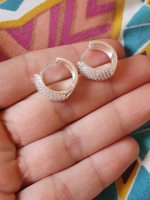 Par brinco masculino com 5 fileiras zirconias estilo neymar