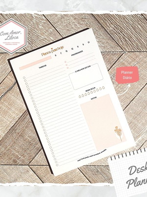 Desk planner delicada - bloco diário