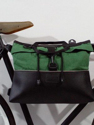 Messenger alforge lona - verde e preto - maleta transversal