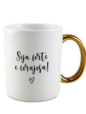 Caneca alça cromada personalizada presente amiga
