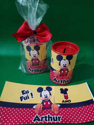 Cofrinho com laço mickey