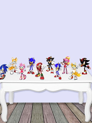 Sonic kit 10 display de mesa mdf decoração festa totem