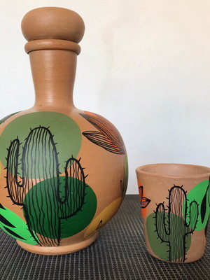 Moringa de barro + 1 copo de cerâmica de brinde