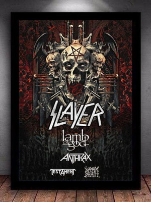 Quadro banda slayer lamb of god rock n roll