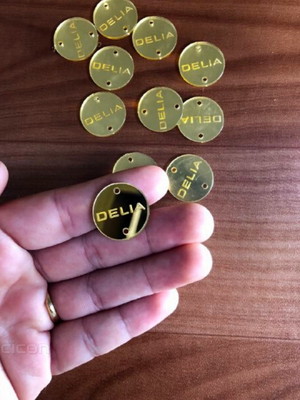 50 etiqueta tag acrilico personalizado aplique 2x4cm a laser