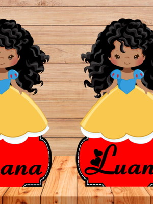 Branca de neve afro centro de mesa , 10 peças