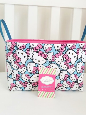 Cesto de tecido - hello kitty