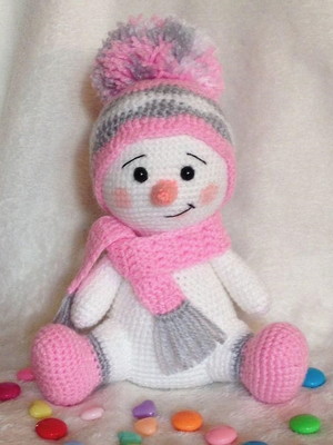 Boneco de neve em crochê