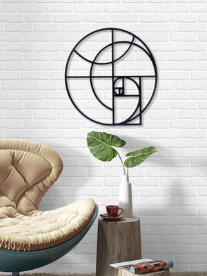 Aplique de parede mdf sequencia fibonacci 65cm decoração