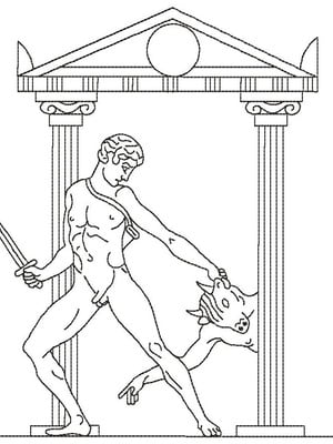 Matriz para bordado minotauro