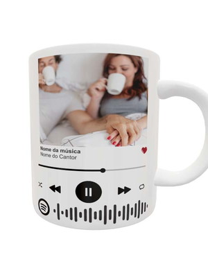 Caneca personalizada com foto e música spotify mod.1