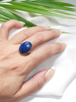 Anel lápis lazuli em prata 925