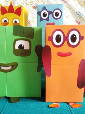 Numberblocks grandes de papel - 1 ao 5