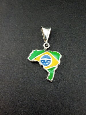 Pingente de prata 925 e esmalte