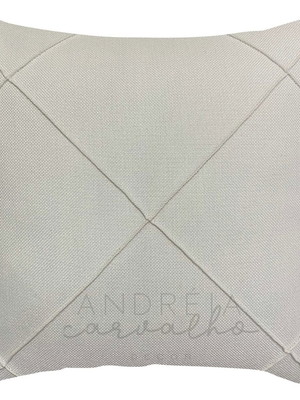 Capa de almofada drapeada linho off-white 43x43