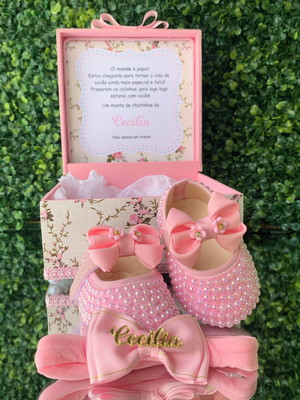 Presente recém nascido/ minha primeira sapatilha floral