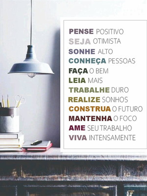 Quadro decorativo motivação frases positivas moderno moldura