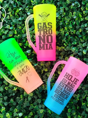 Kit 100 caneca long drink degradê personalizado promoção