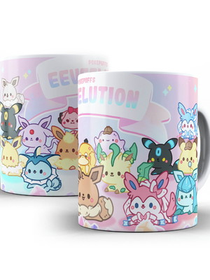 Caneca eevee cute pokemon evoluções