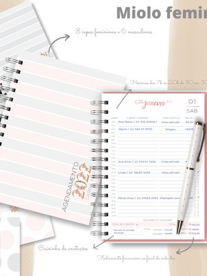 Mini planner agendamento rosa 2023 - anual