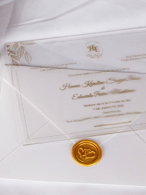 Convite para casamento no acrílico clássico