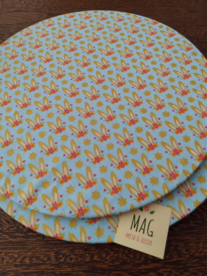 Kit capa de sousplat c/5 ovo de páscoa fundo azul promoção