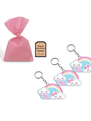 Chaveiro chuva de amor personalizado com saquinho e tag