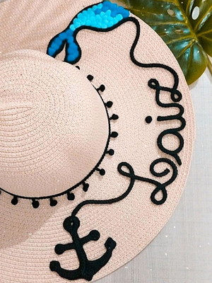 Chapéu de praia personalizado com nome e desenhos