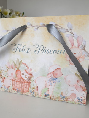 Sacolinha tema coelhos de pascoa
