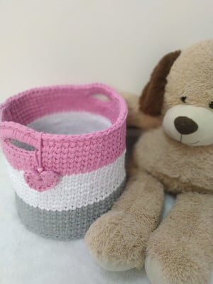 Cestão de fio de malha crochê brinquedos