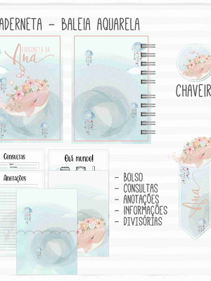 Baleia menina - livro e caderneta do bebê - 611